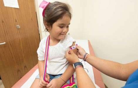 Child being vaccinated