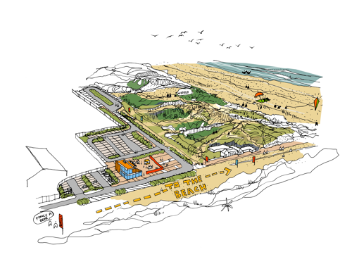 Sketch of Aindale Beach proposed vision