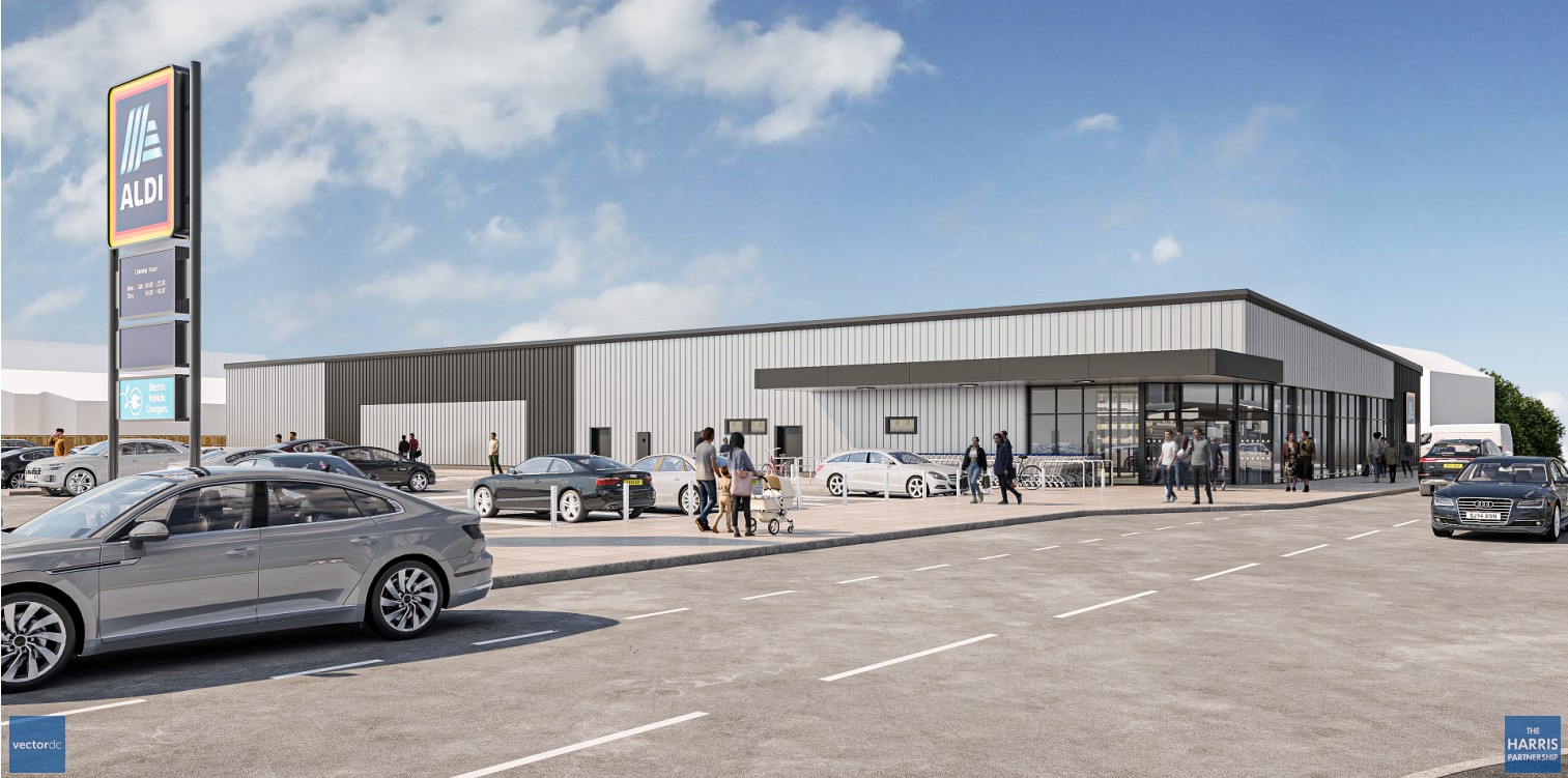 CGI image of Aldi in Ainsdale