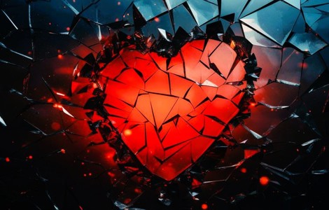 shattered glass heart